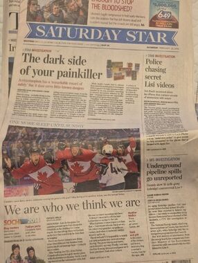 Newspaper Front Page - Saturday Star - Red and Blue Headline
